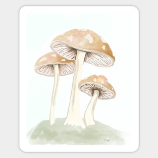 Watercolor Mushroom Trio Sticker